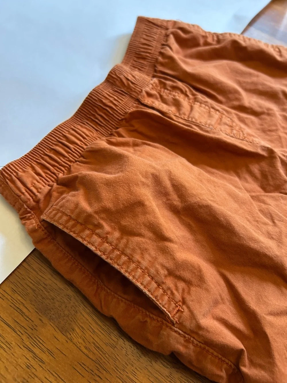 Elastic-Waist Rust Orange Casual Shorts | Boys Size 8